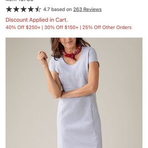 Duluth Trading Company NoGA Active Short Sleeve Dress light gray large